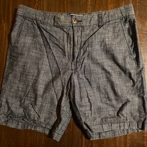 Club Room Blue Chambray Linen Blend Shorts Size 34